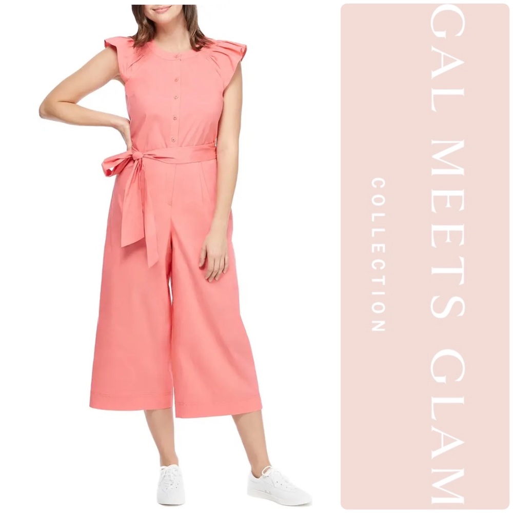 Gal Meets Glam Saffron Flutter Sleeve Jumpsuit